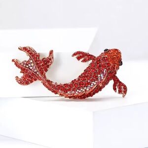 Red Koi Fish Brooch